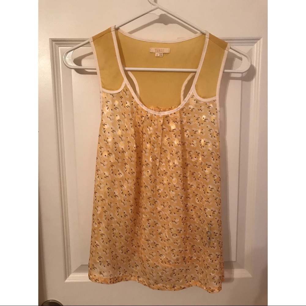 Yellow/gold sheer tank small